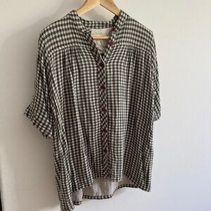 Ace & Jig Green and White gingham Button Down Shirt